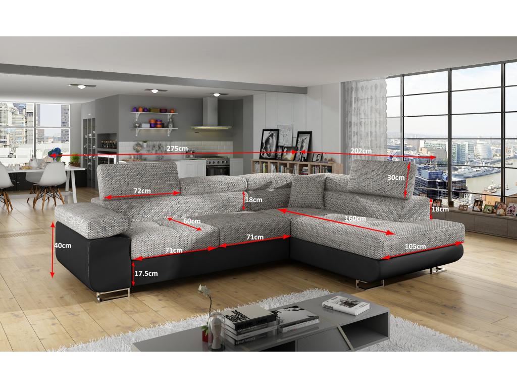 Divano in tessuto nero