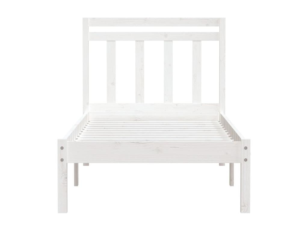 Struttura letto in legno massello bianco, 90 x 190 cm