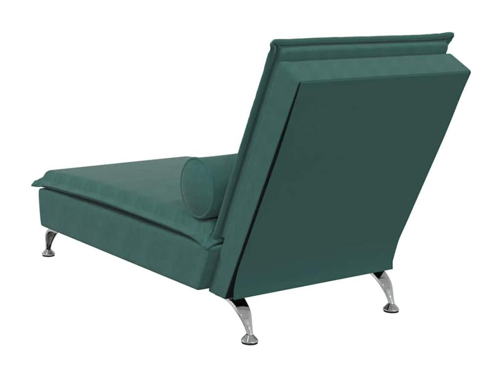 Chaise longue in velluto verde