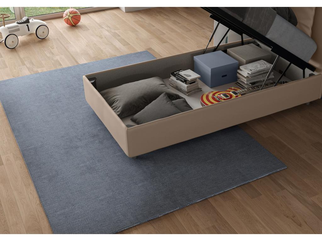 Letto imbottito color tortora