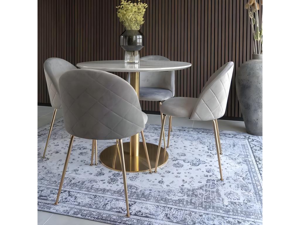 Tavolo MDF oro/grigio