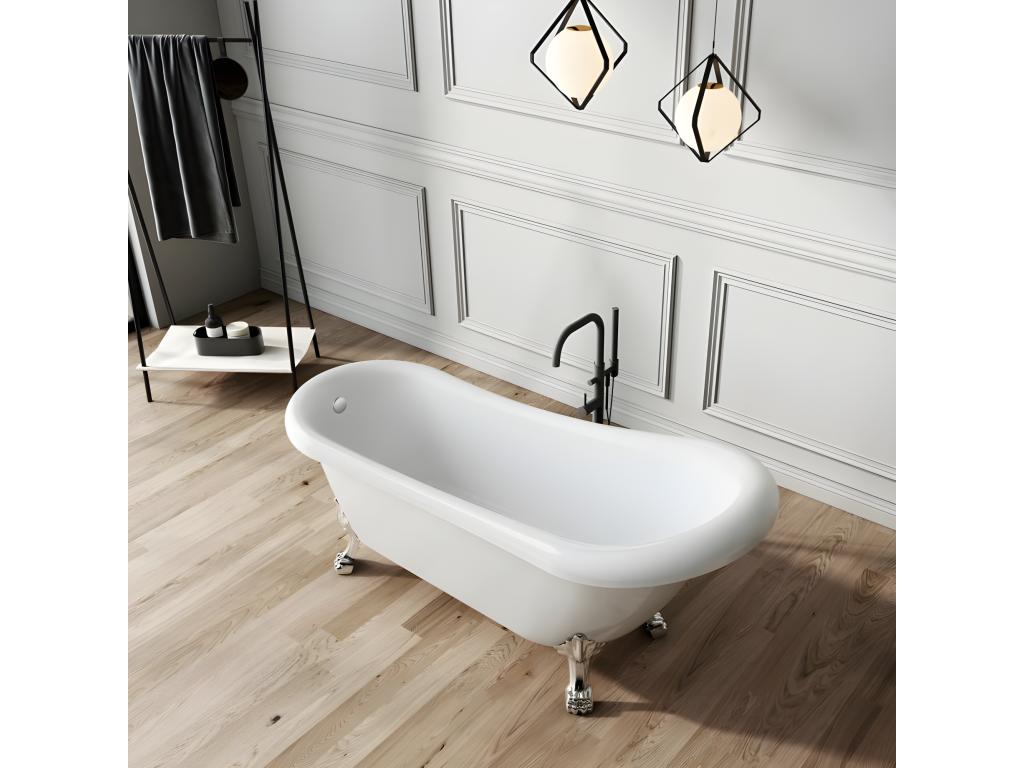 Vasca da bagno indipendente bianca/nera