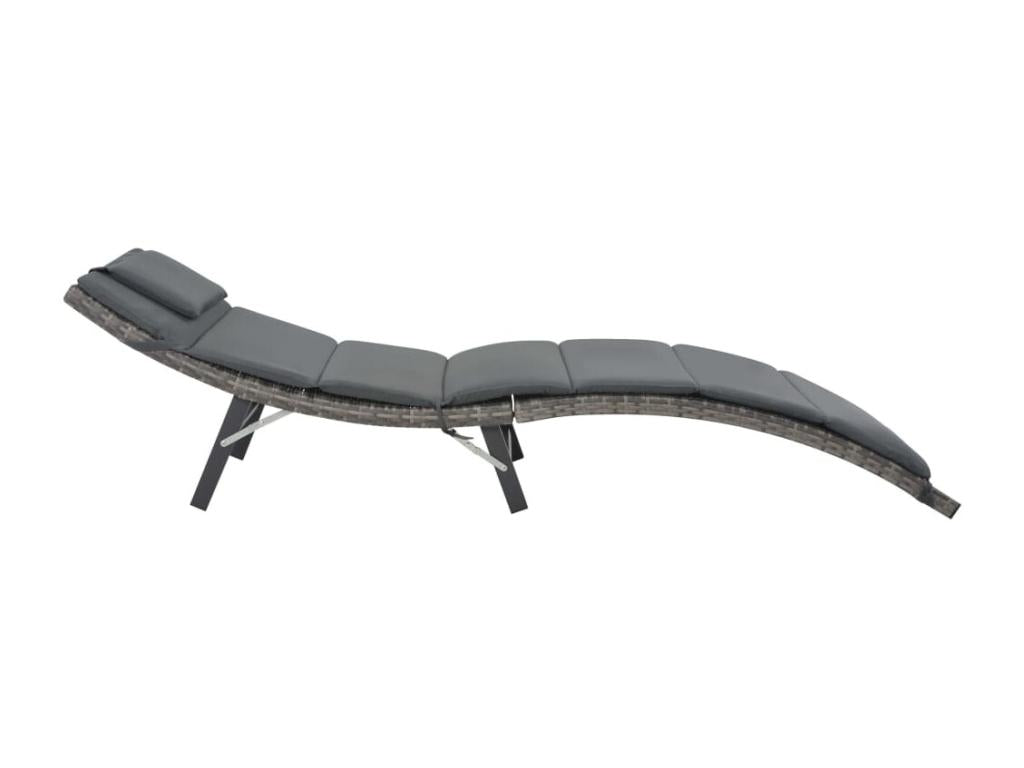 Set di mobili da esterno in resina intrecciata grigia da 3 pezzi