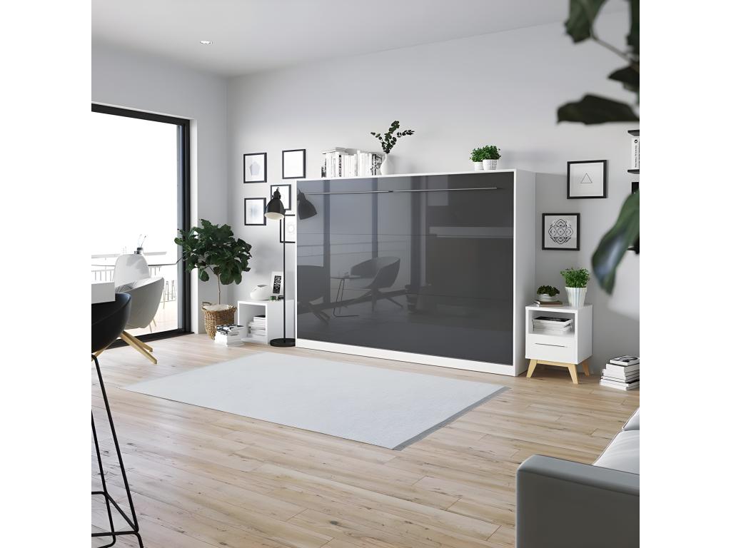 Letto grigio, 140 x 200 cm