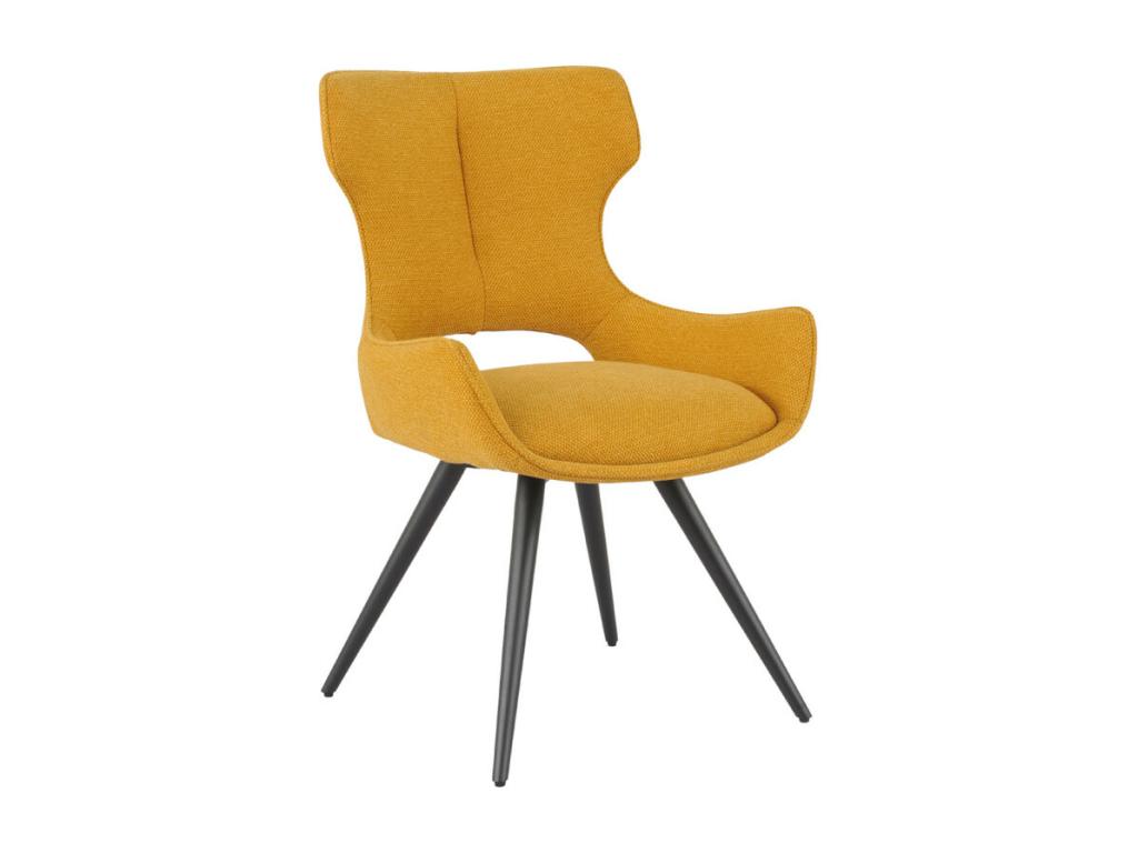 Sedia girevole in tessuto giallo