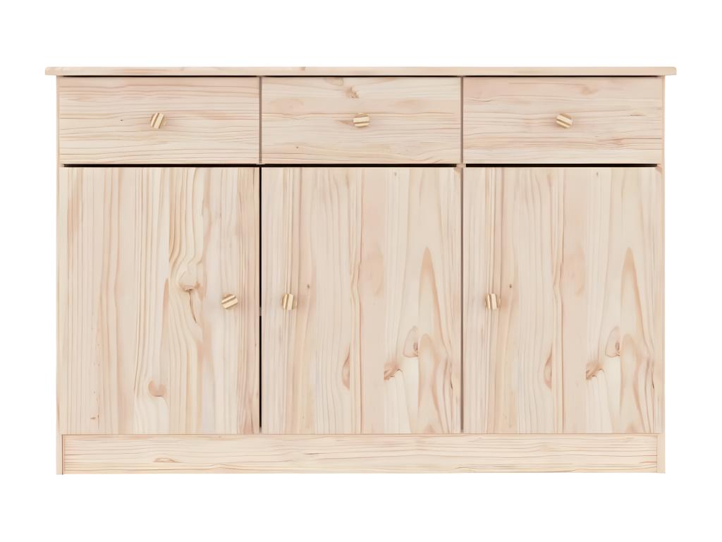 Credenza in legno massello marrone, 112 x 35 x 73 cm