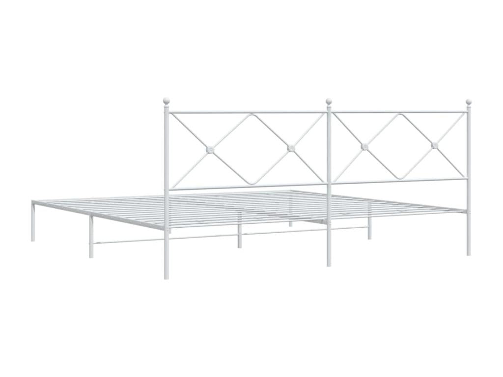 Struttura letto in metallo bianco con testiera