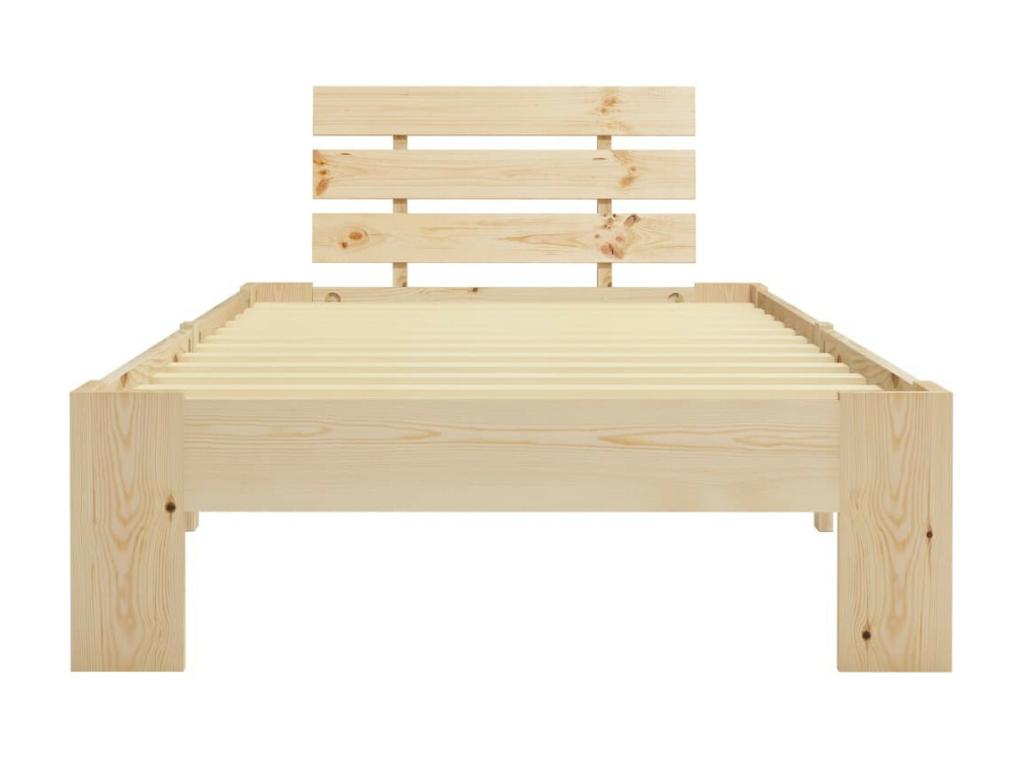 Letto in legno massello di pino naturale chiaro