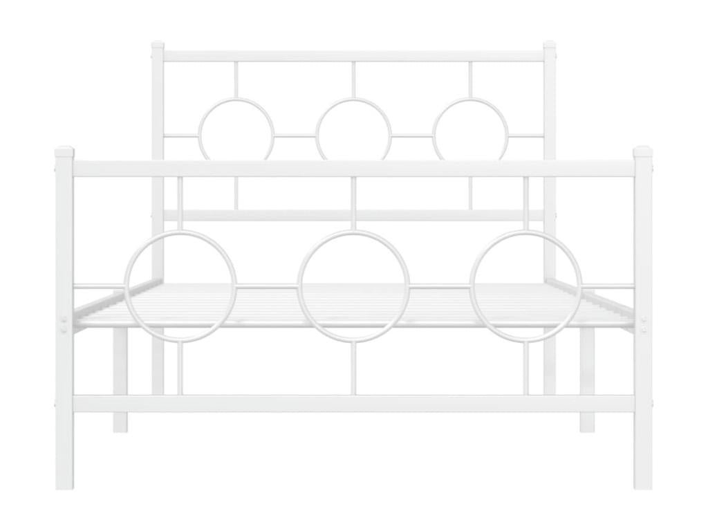 Struttura letto in metallo bianco, 100 x 190 cm