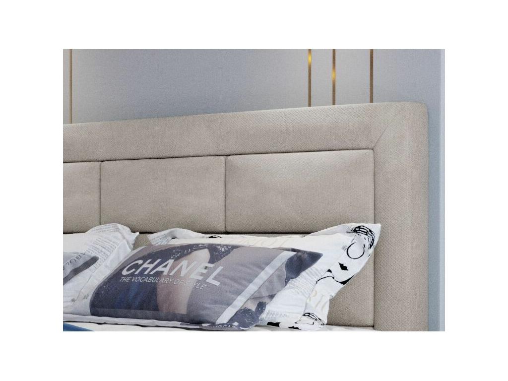 Letto in velluto beige