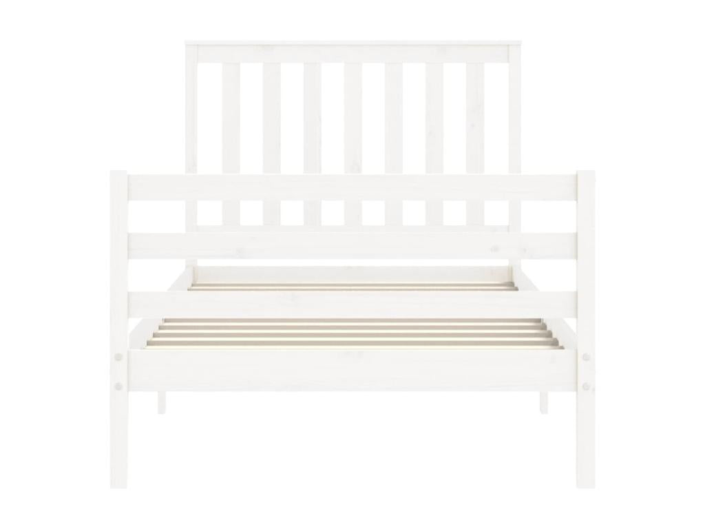 Struttura letto in legno massello bianco, 100 x 200 cm