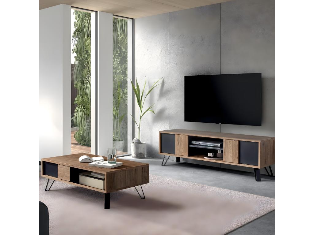 Tavolino da caffè in metallo marrone