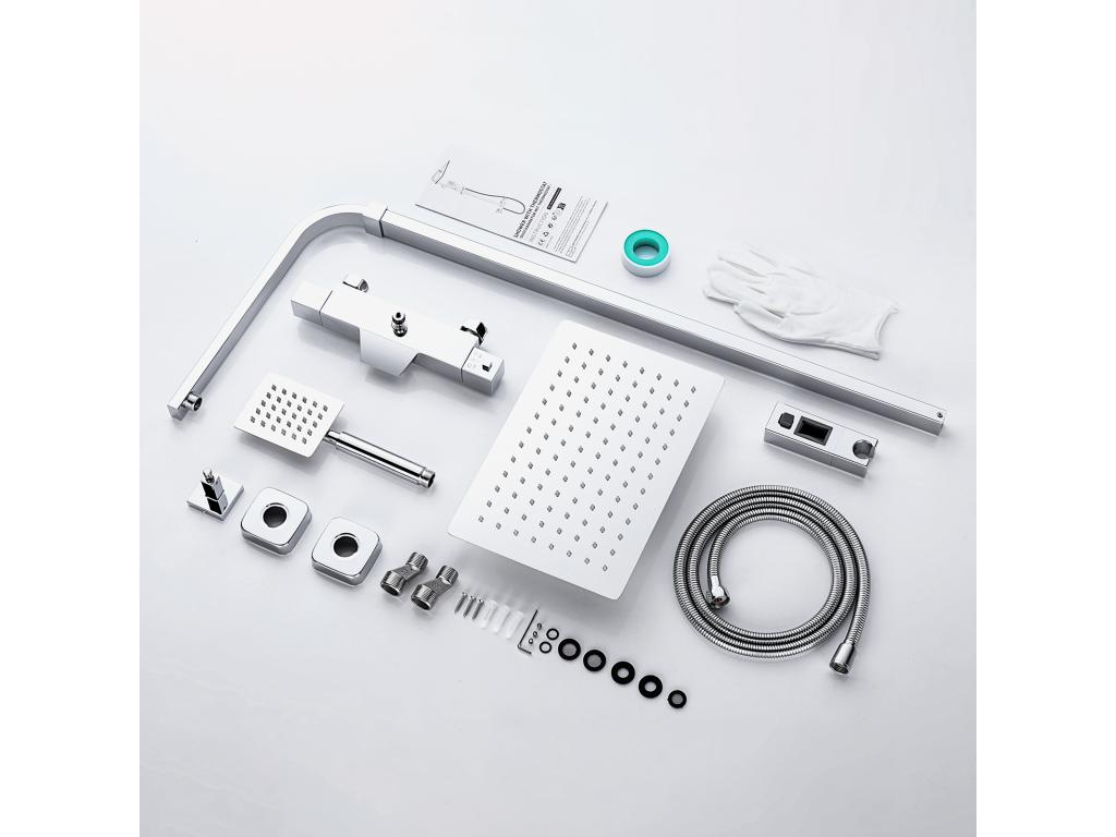 Sistema doccia termostatico in argento