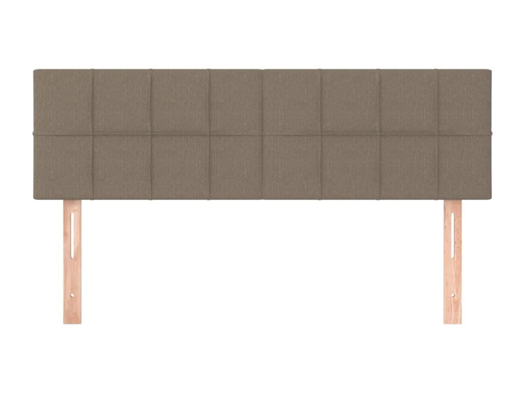 Set di 2 testiere in tessuto color tortora, 72 x 5 x 78/88 cm