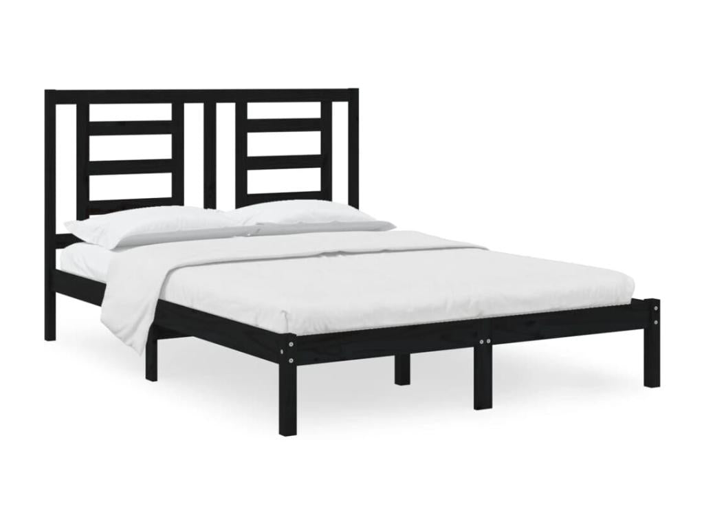 Struttura letto in legno massello di pino nero, 140 x 190 cm