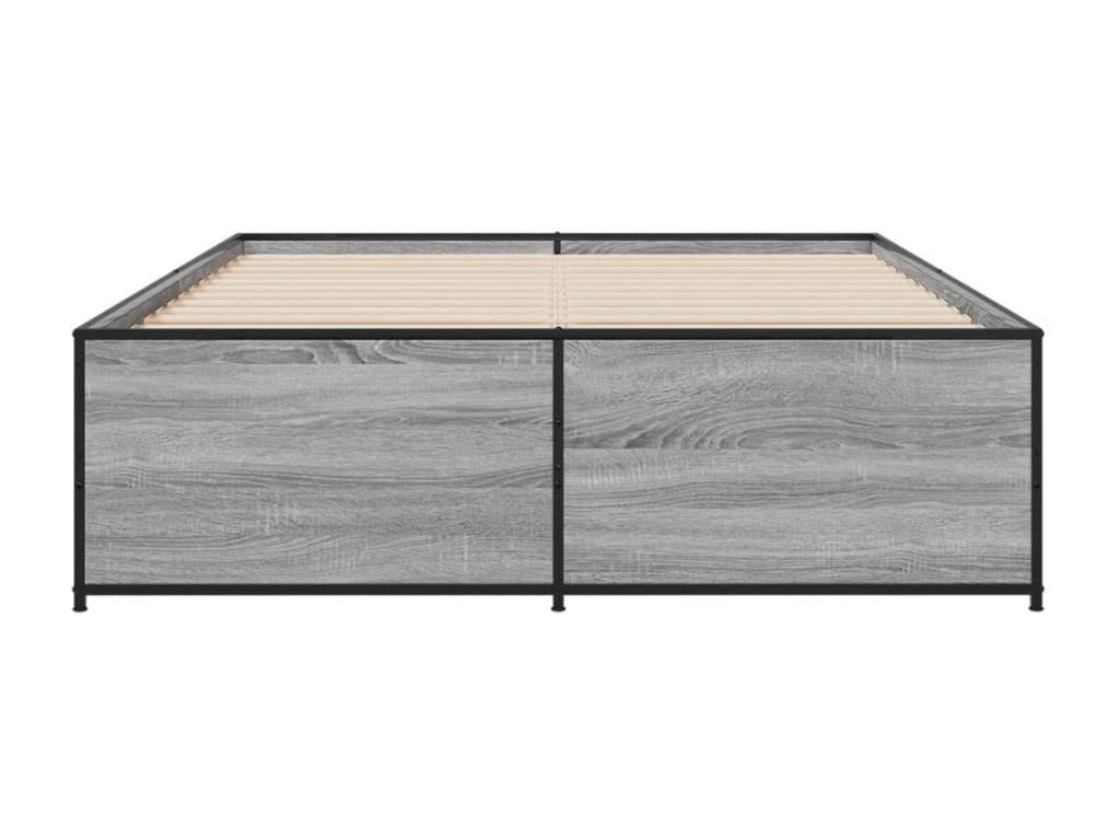 Struttura letto in legno ingegnerizzato grigio, 140 x 190 cm