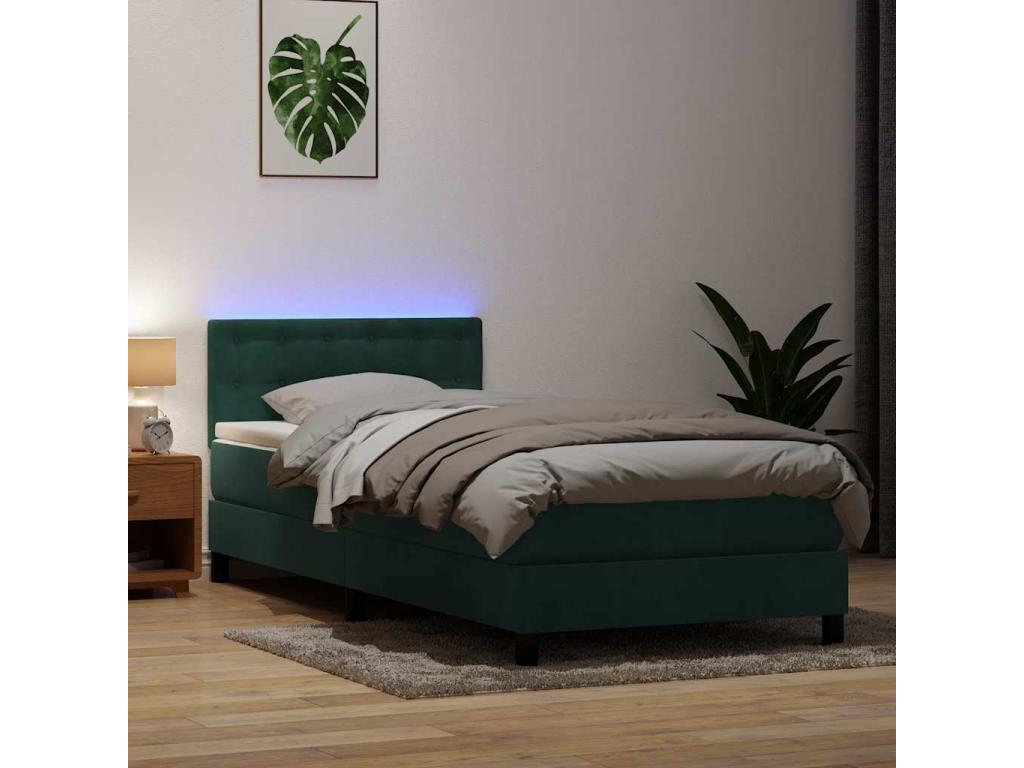 Base per letto in velluto verde, 90 x 210 cm