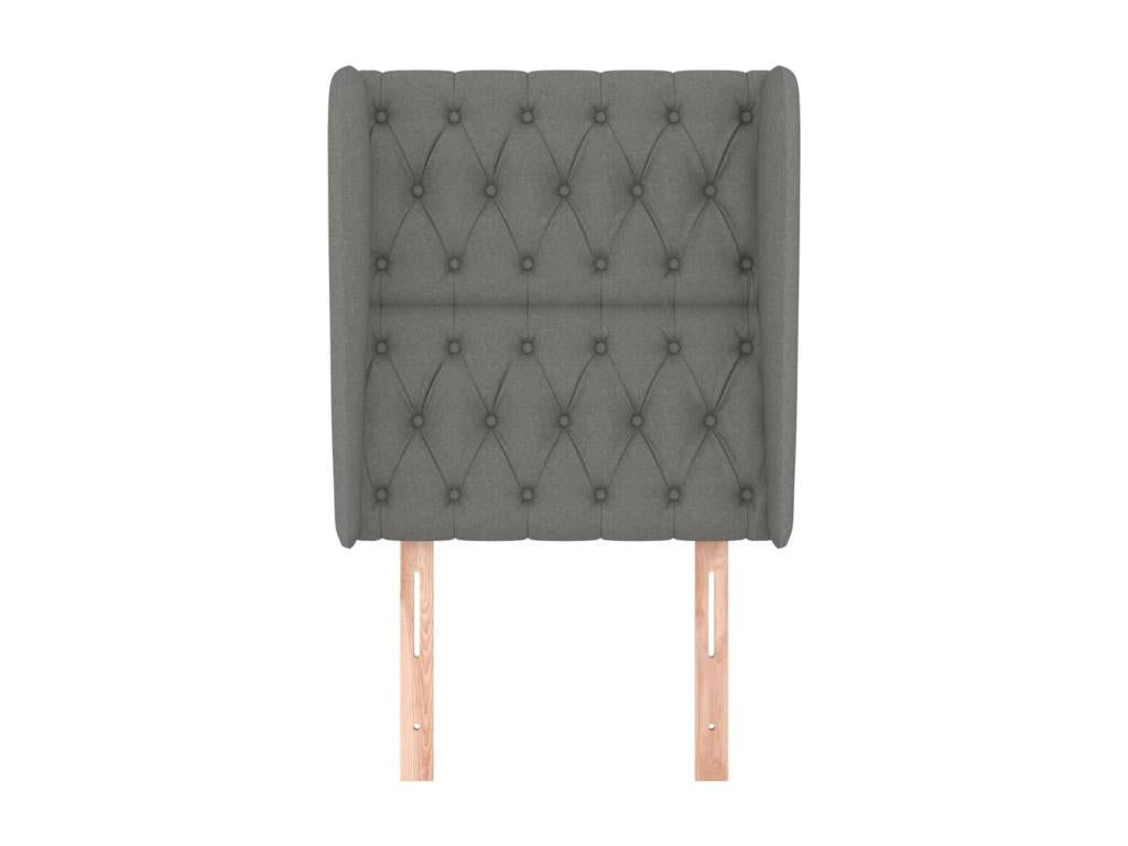 Testiera in tessuto grigio, 83 x 23 x 118/128 cm