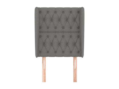 Testiera in tessuto grigio, 83 x 23 x 118/128 cm