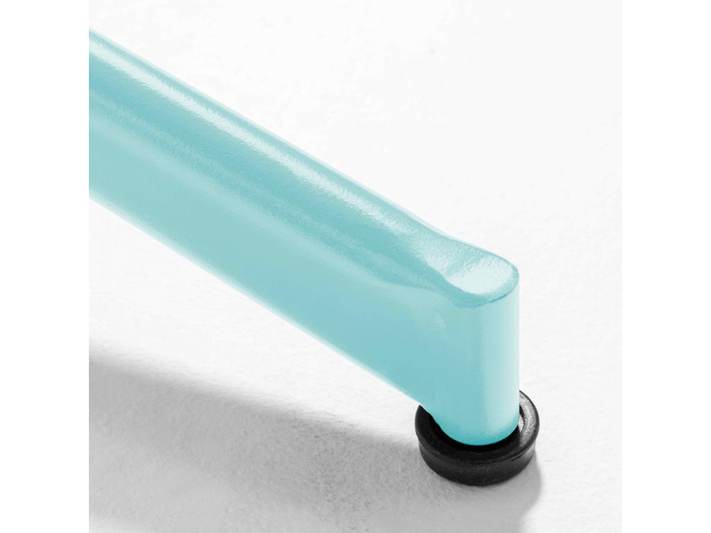 Tavolo in acciaio blu turchese