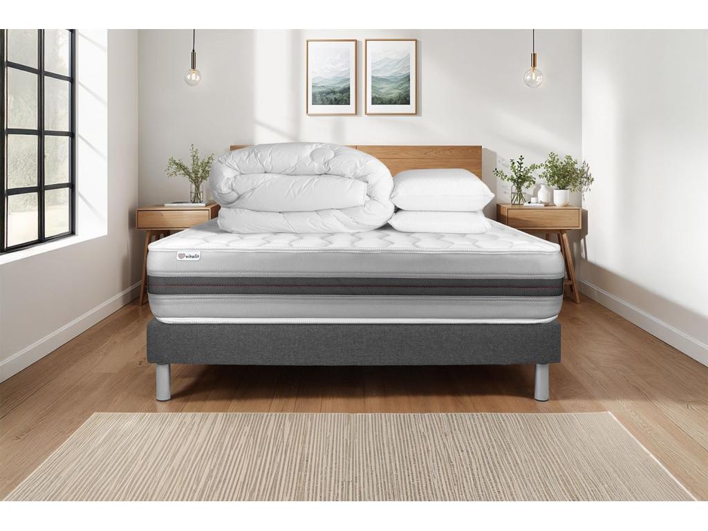 Base per letto grigia, 140 x 190 cm