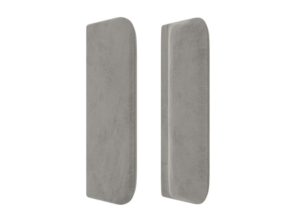 Testiera in velluto grigio, 203 x 16 x 78/88 cm