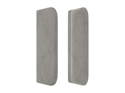 Testiera in velluto grigio, 203 x 16 x 78/88 cm