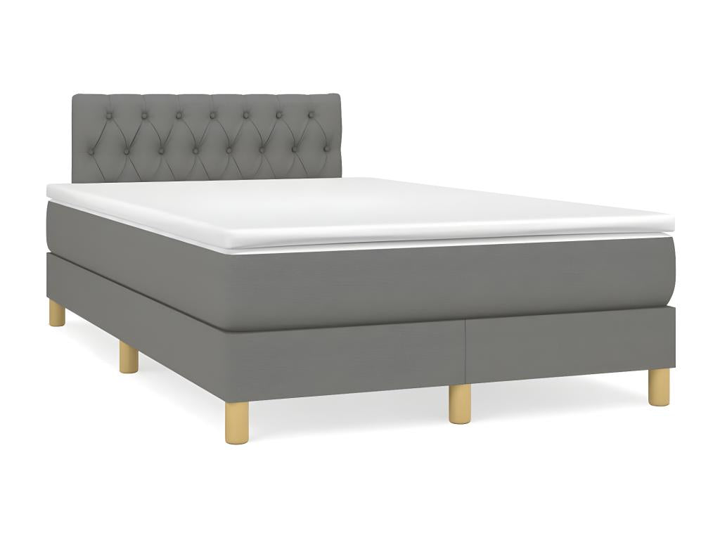 Base per letto in tessuto grigio, 120 x 190 cm
