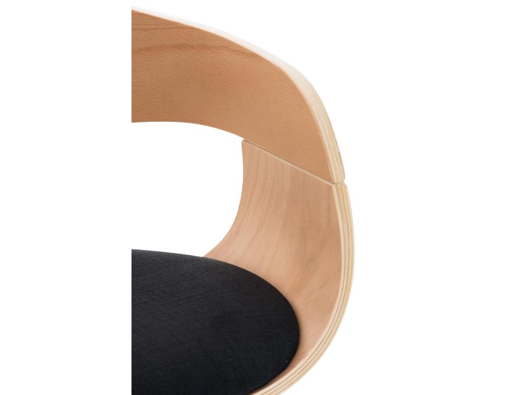 Set di 2 sgabelli da bar in tessuto naturale/nero chiaro