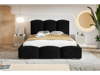 Testiera imbottita nera, 160 x 200 cm