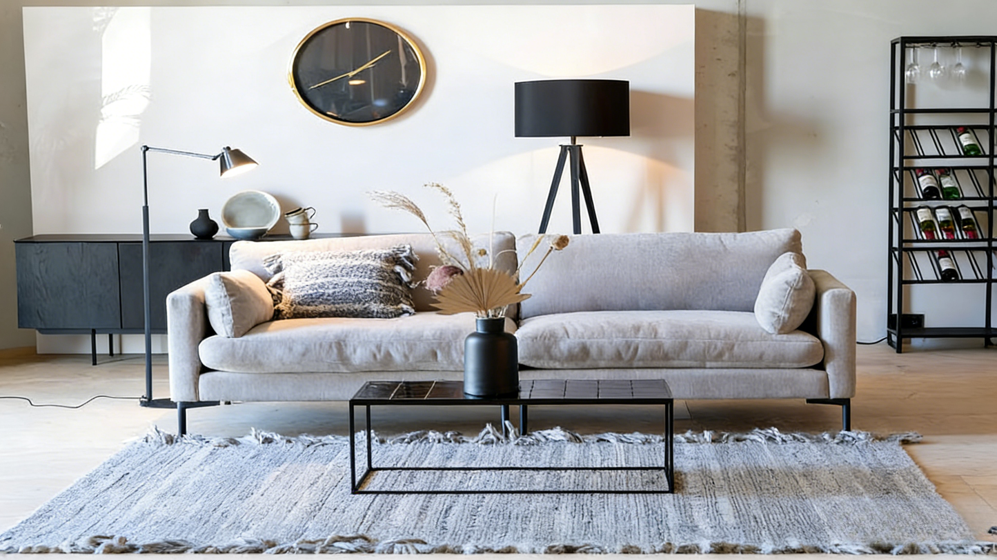 Divano in tessuto beige