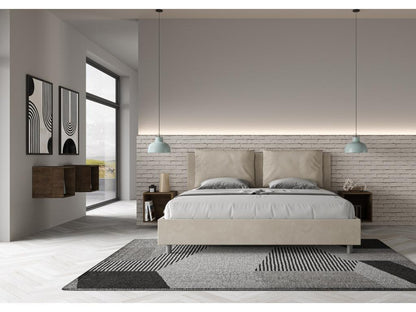 Base per letto imbottita beige
