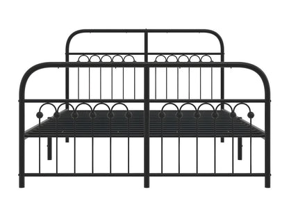 Struttura letto in metallo nero con testiera, 137 x 190 cm