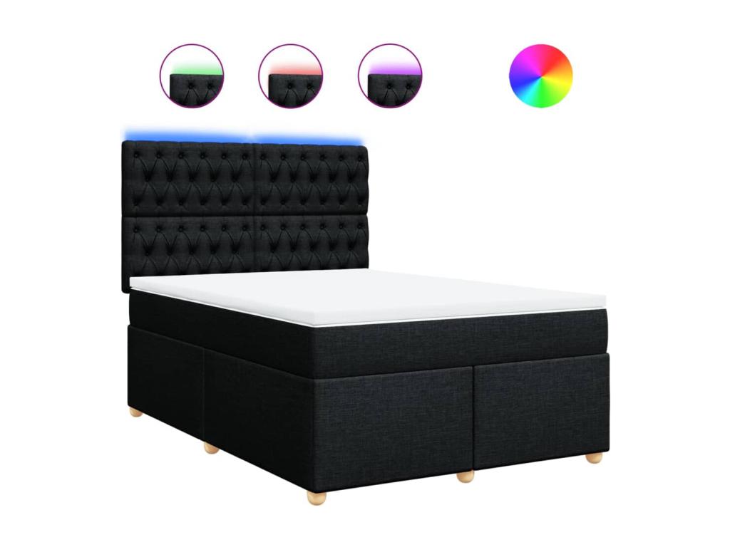 Base per letto in tessuto nero, 140 x 190 cm