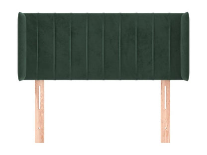 Testiera in velluto verde, 83 x 16 x 78/88 cm