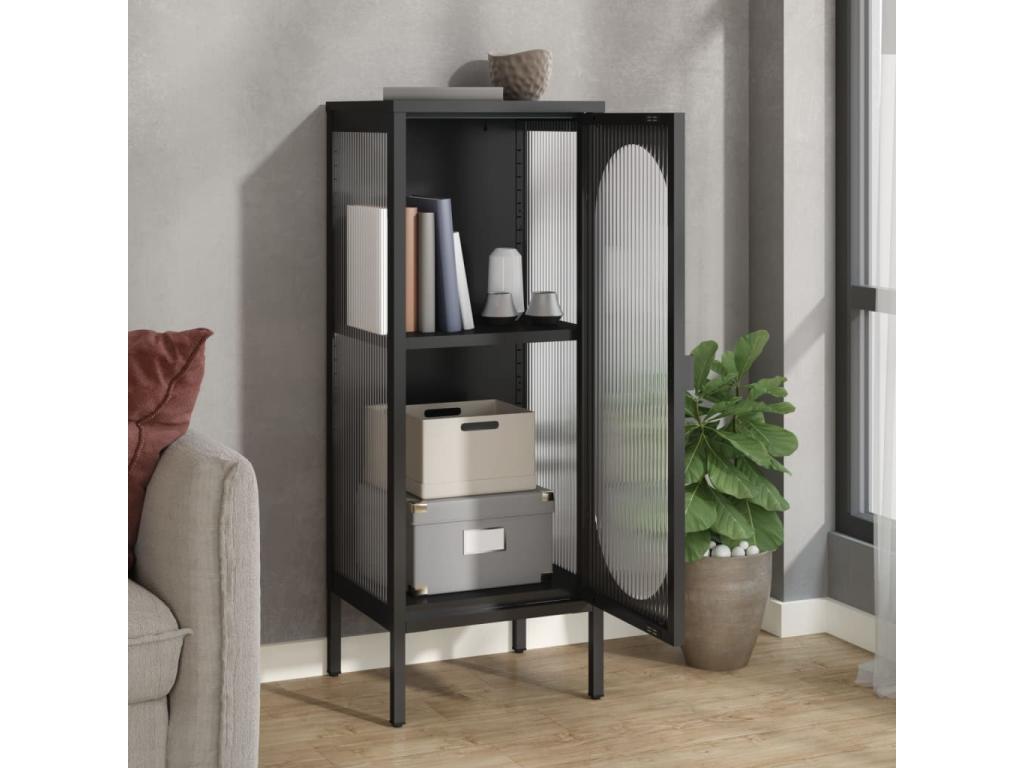 Credenza in acciaio nero, 40 x 35 x 105 cm