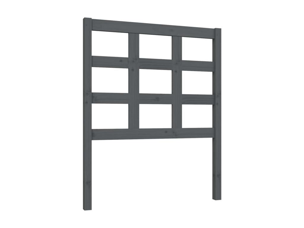 Testiera in legno massello grigio, 80,5 x 4 x 100 cm