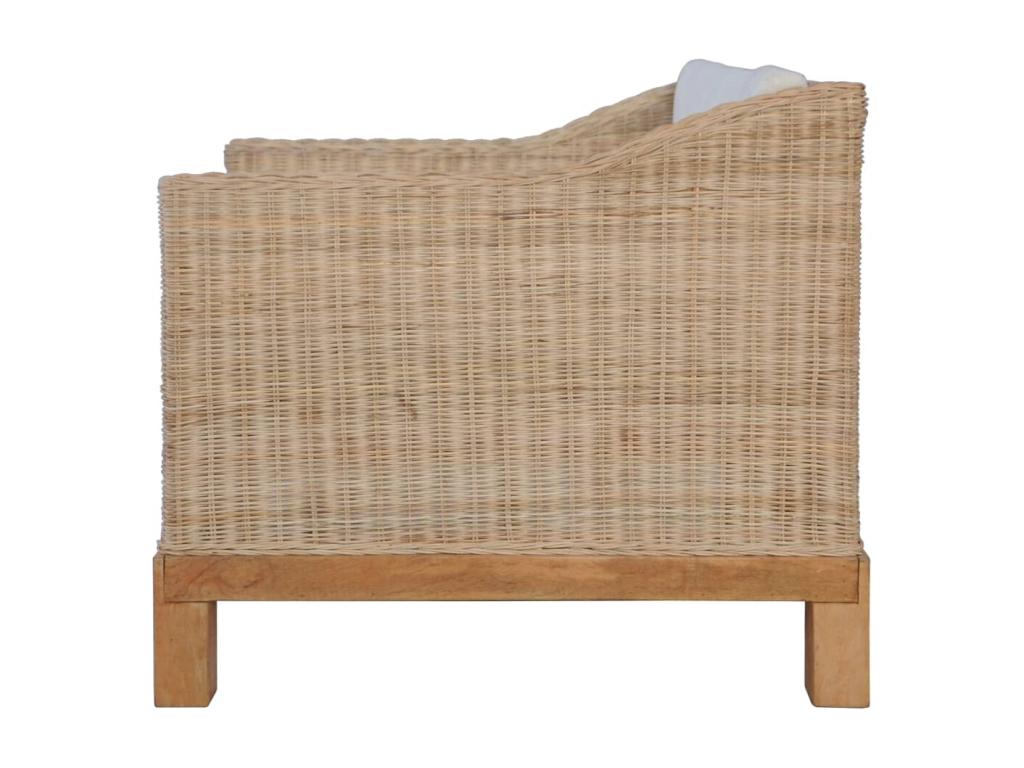 Set di divani in rattan marrone da 2 pezzi con cuscini