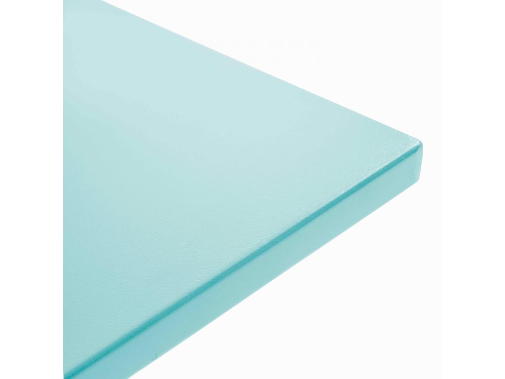 Tavolo in acciaio blu turchese