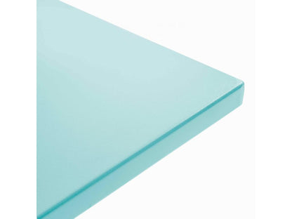 Tavolo in acciaio blu turchese