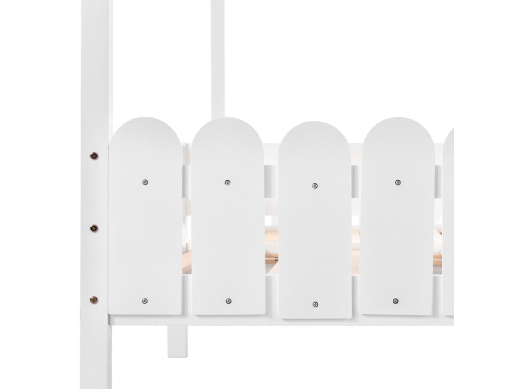 Letto in legno massello di pino bianco, 2 x 90 x 200 cm