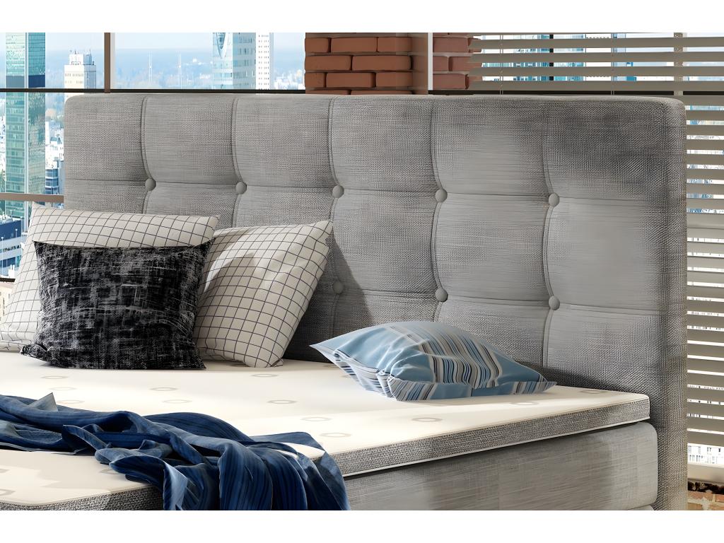 Testiera in tessuto grigio, 180 x 200 cm