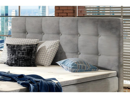 Testiera in tessuto grigio, 180 x 200 cm