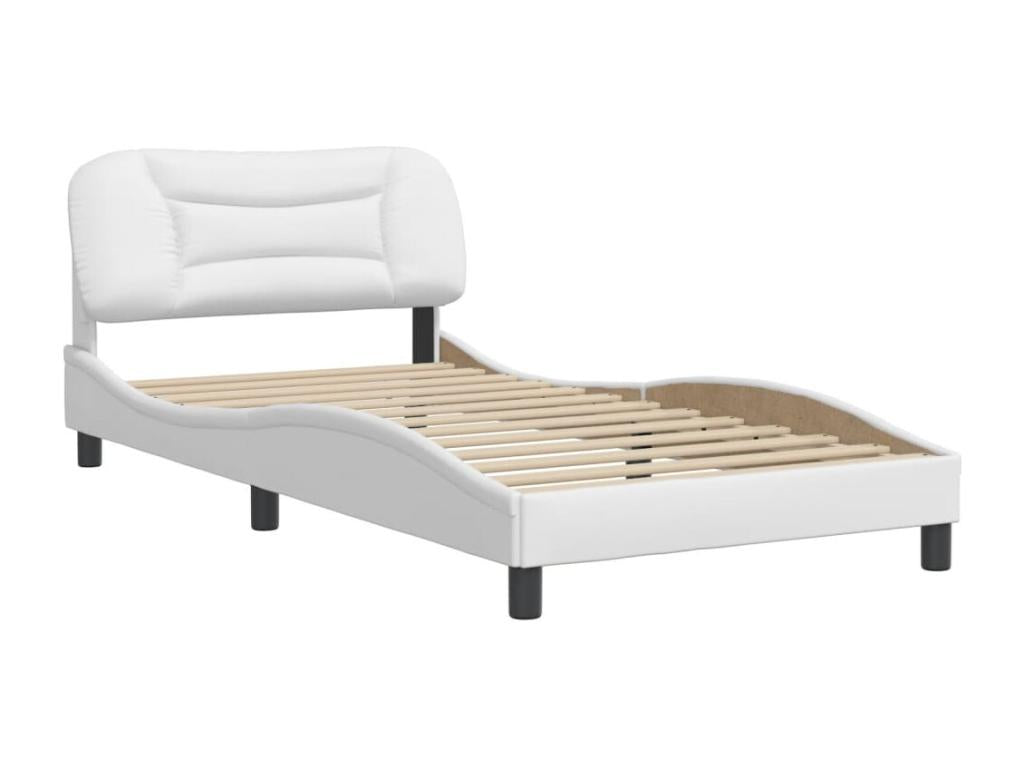Struttura letto in similpelle bianca, 100 x 200 cm