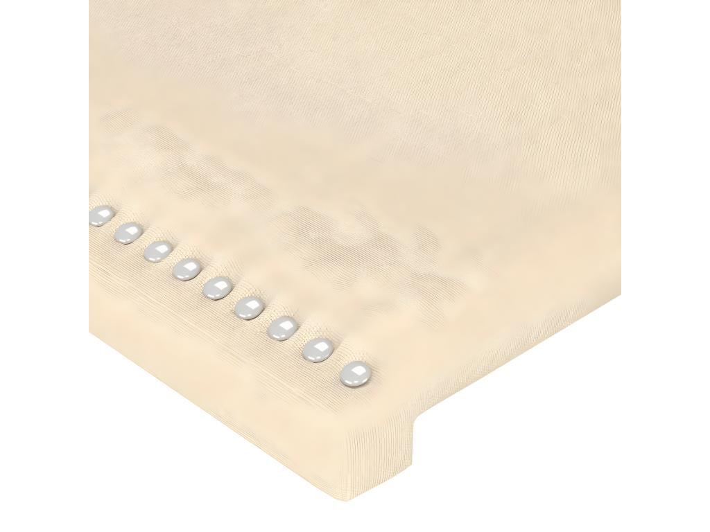 Set di 2 letti in tessuto color crema, 90 x 5 x 78/88 cm