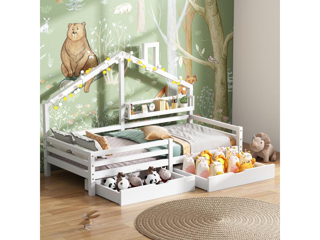 Base per letto bianca, 90 x 200 cm