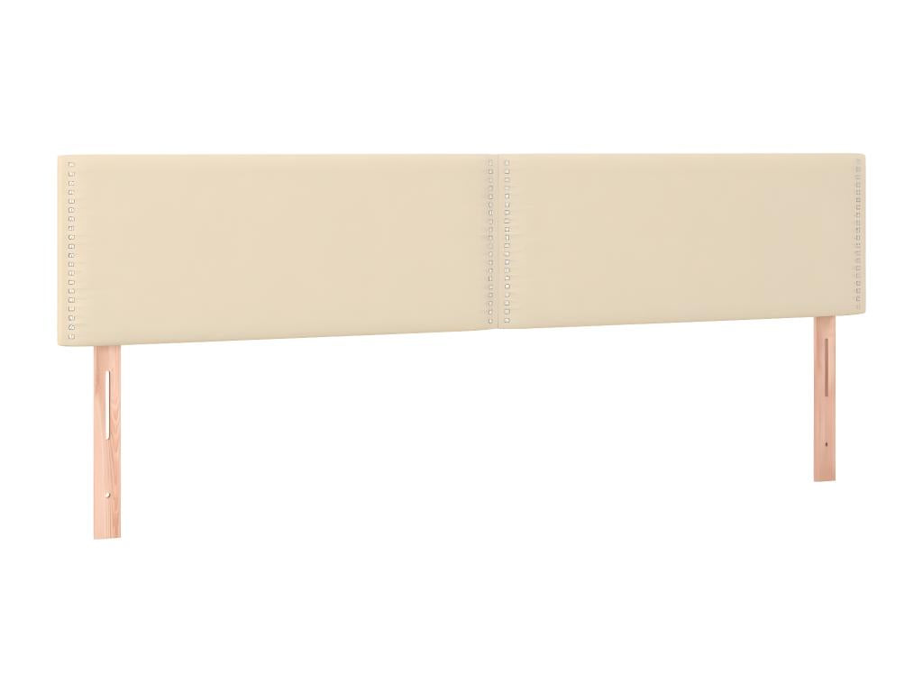 Set di 2 letti in tessuto color crema, 90 x 5 x 78/88 cm