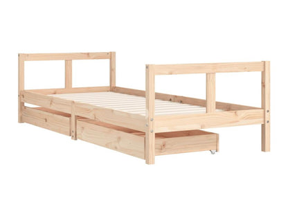 Struttura del letto in legno massello di pino naturale chiaro