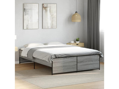 Struttura letto in legno ingegnerizzato grigio, 140 x 190 cm
