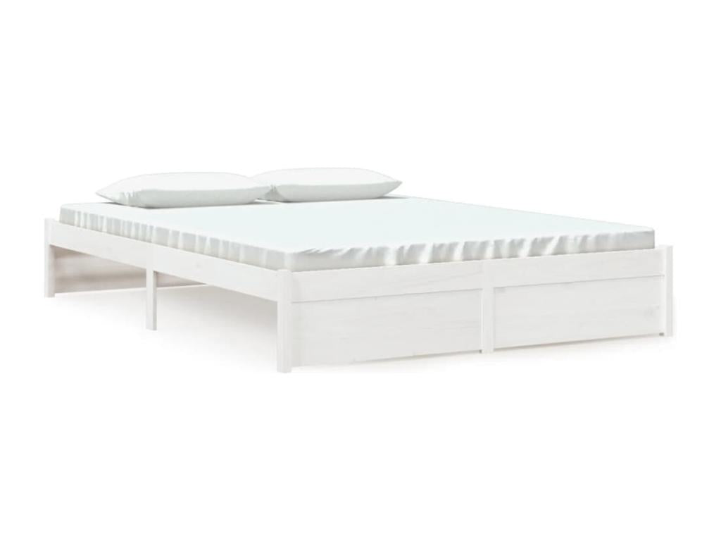 Struttura letto in legno massello bianco, 150 x 200 cm